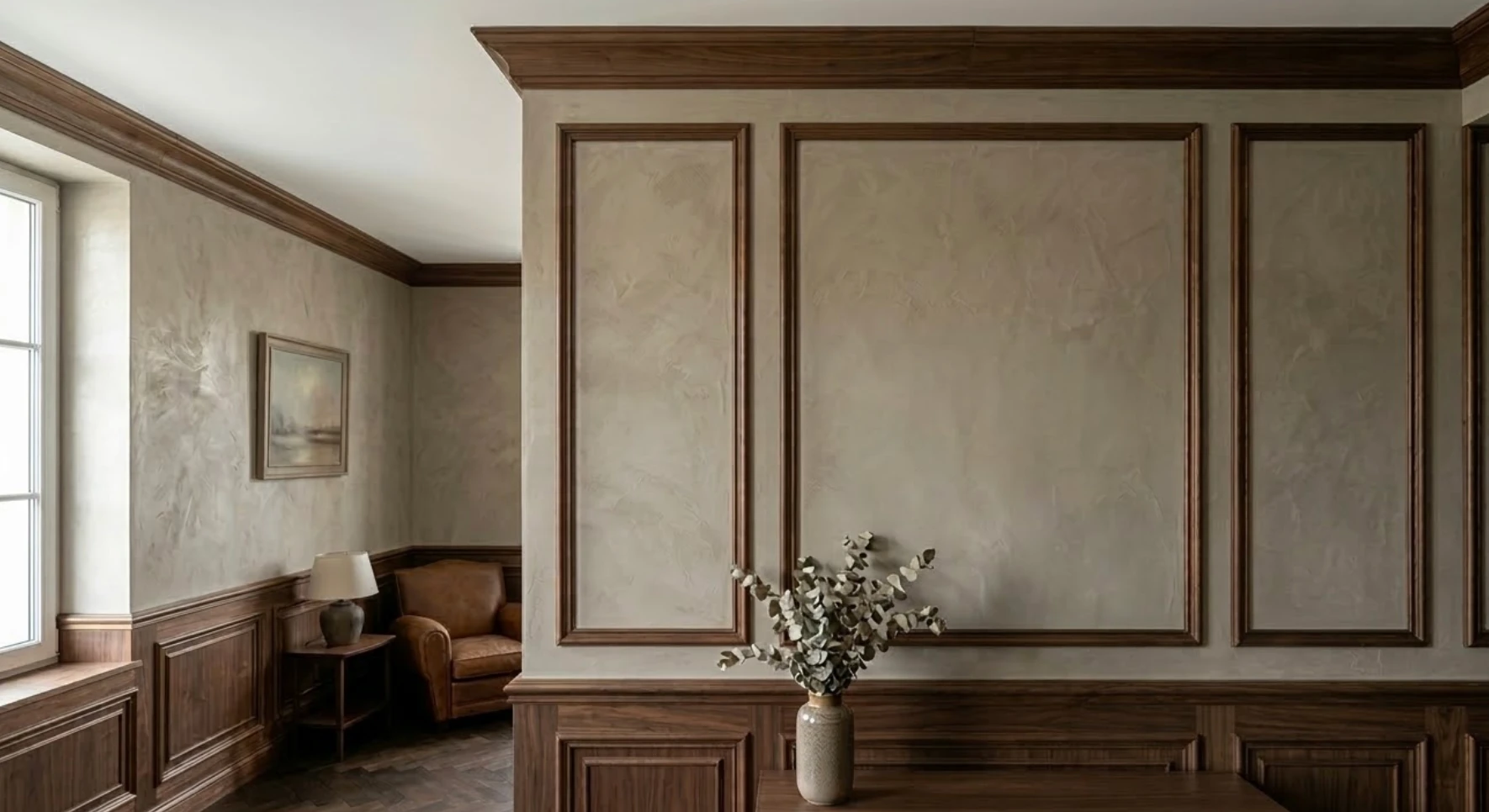 Stucco et enduits décoratifs avec cadres bois - BATINOVA